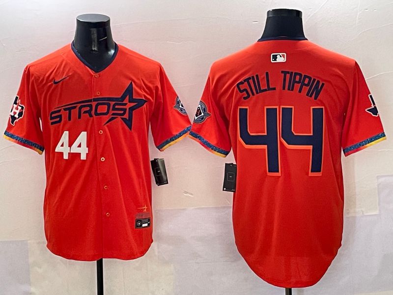 Men Houston Astros #44 Still Tippin Orange Fourth generation Joint Name 2025 Nike MLB Jersey style 3->houston astros->MLB Jersey